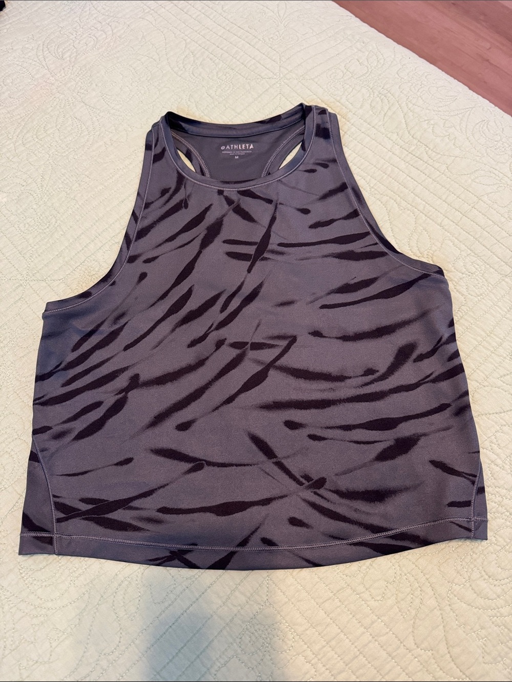 Athleta Women's Black Charcoal Printed Performance Tank